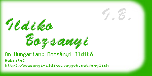 ildiko bozsanyi business card